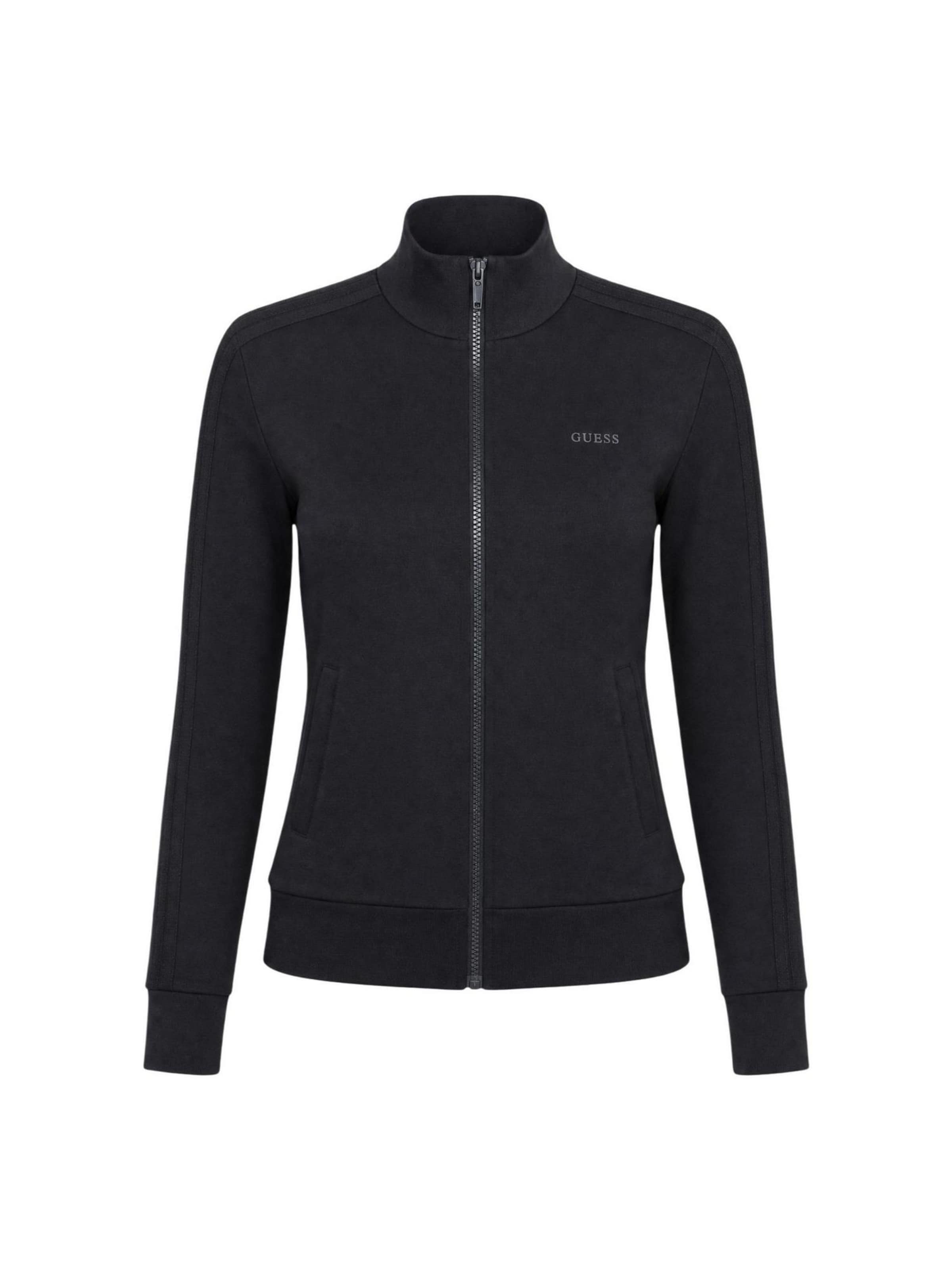 GUESS Sweatshirt 'LYRA HIGH NECK FULL V6YQ15 K4305' in Black: front