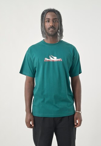 Cleptomanicx T-Shirt 'Classic Tee Racer' in Grün: Vorderseite