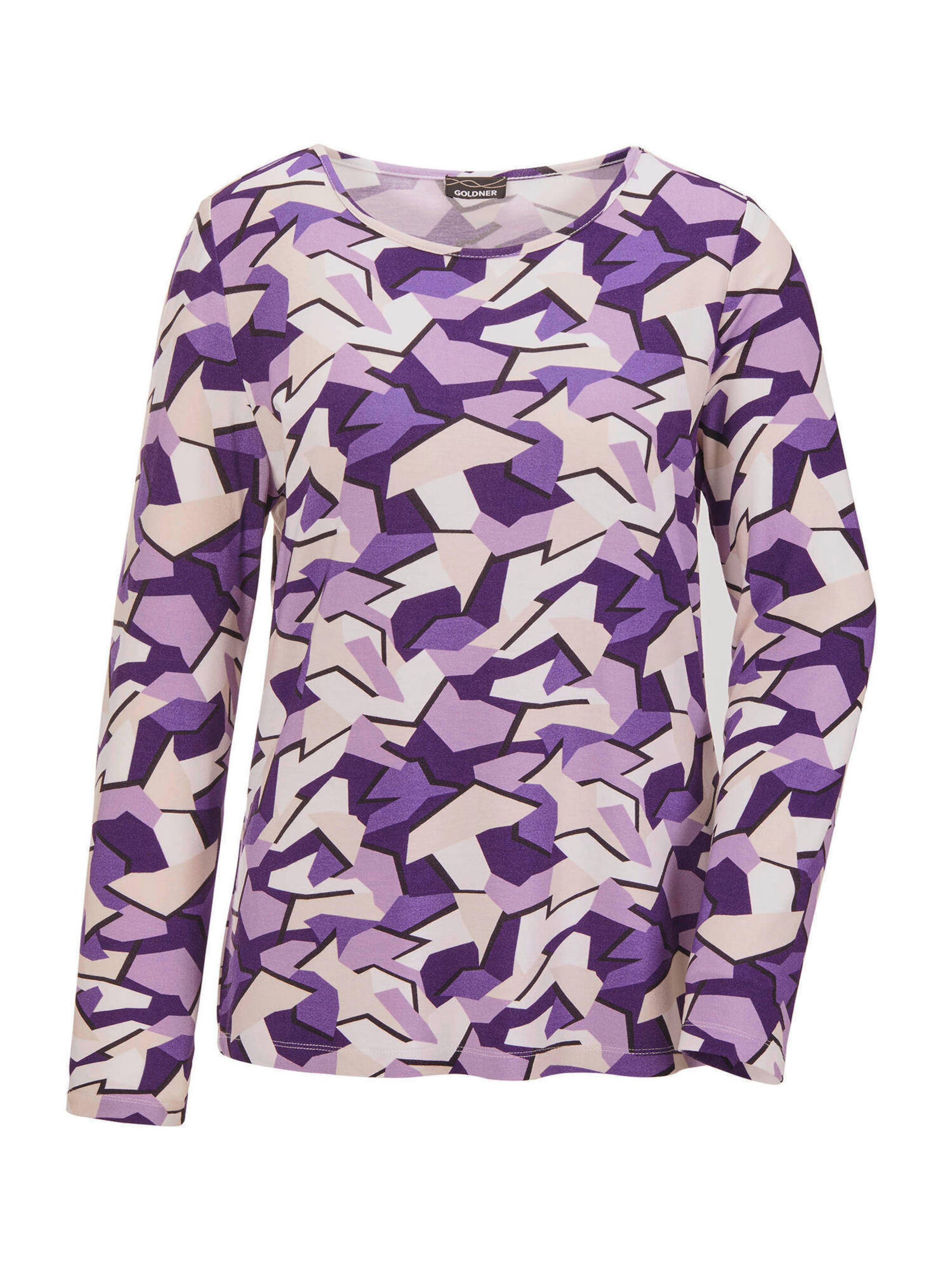 Goldner T-shirt en beige / violet, Vue avec produit