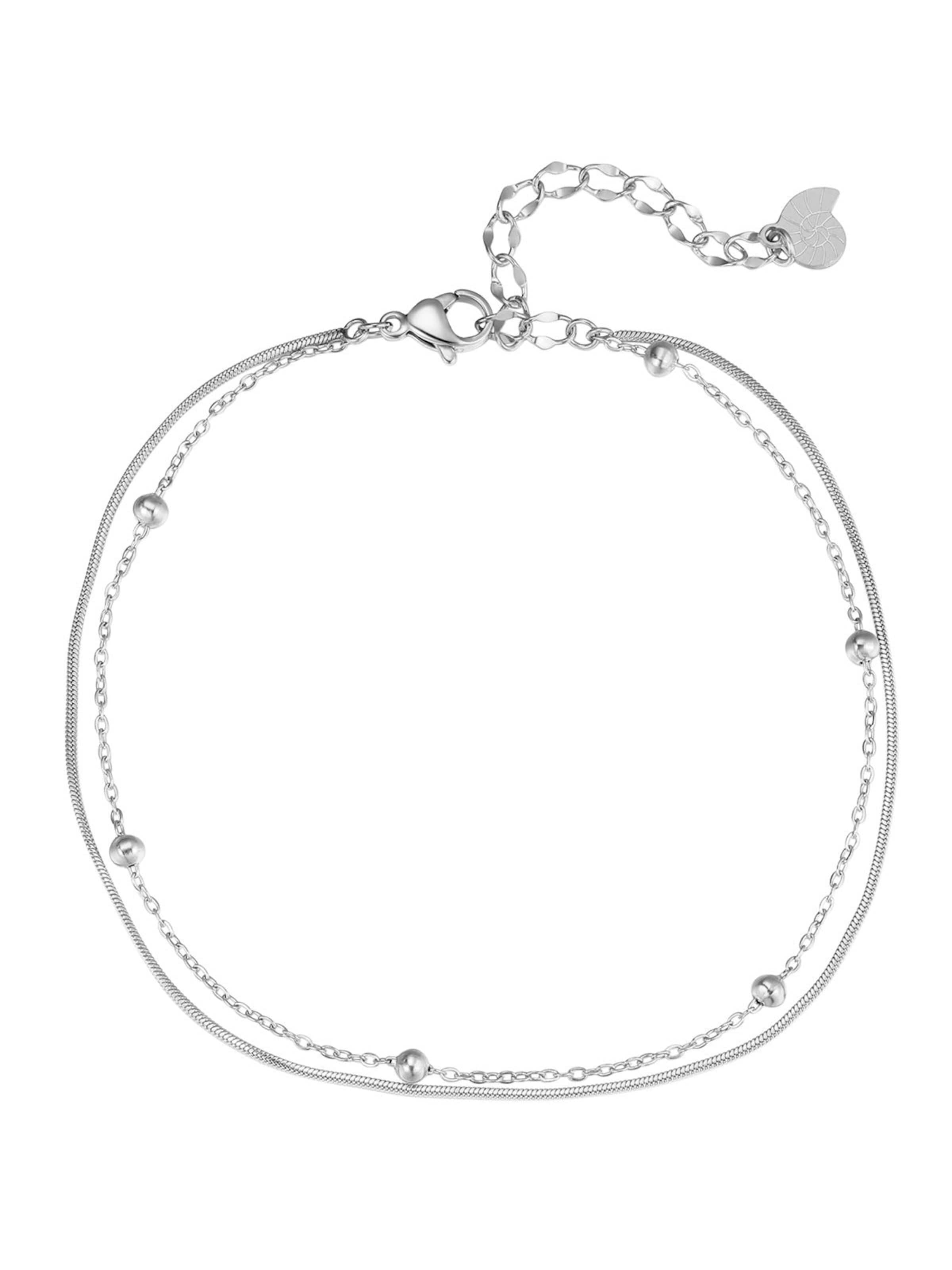 Hey Happiness Foot jewelry 'Sea Beads' in Silver: front