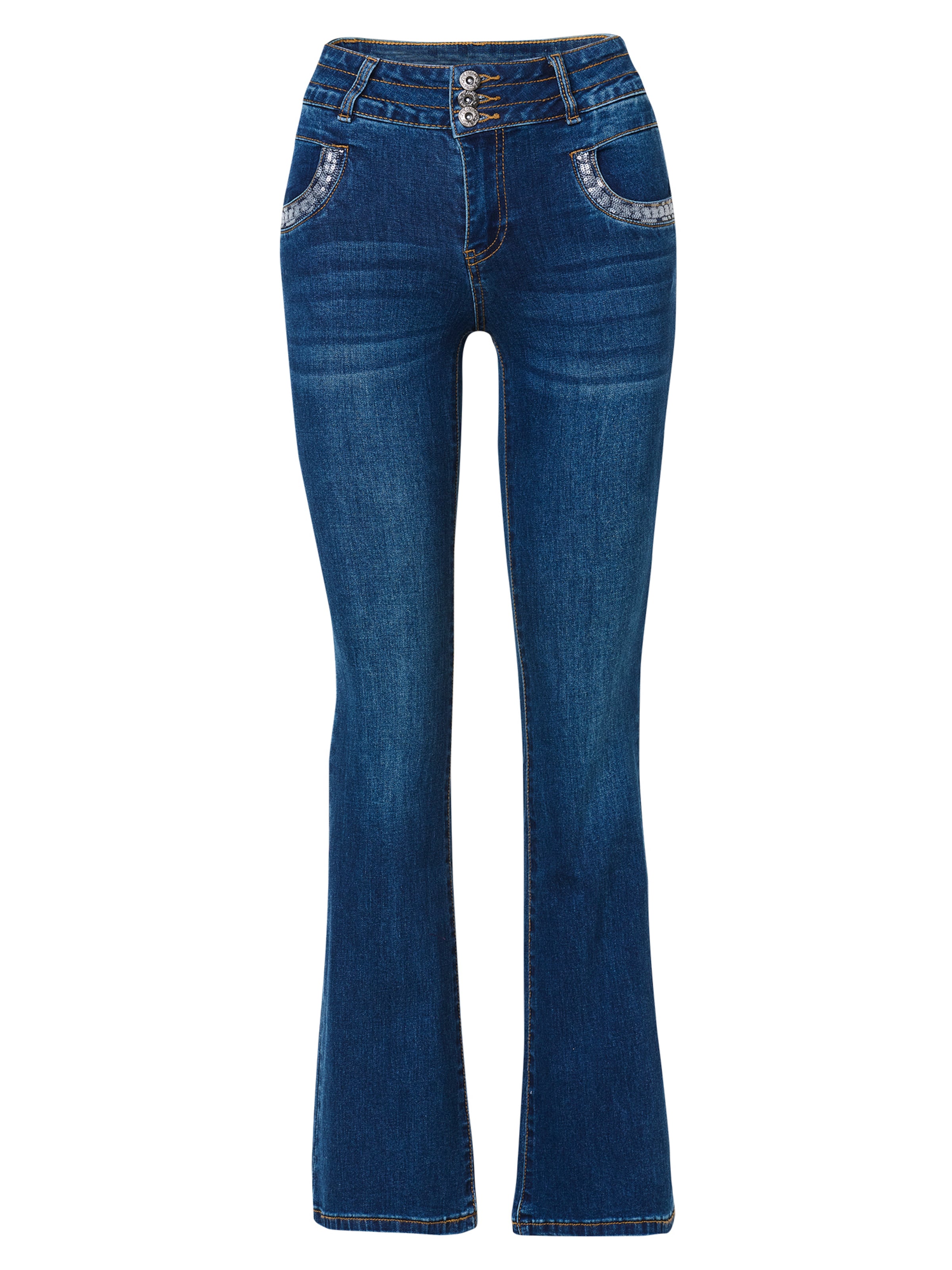 KOROSHI Bootcut Jeans in Blauw: voorkant