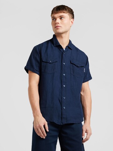 CAMP DAVID Regular fit Button Up Shirt in Blue: front