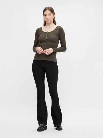 PIECES Flared Broek in Zwart