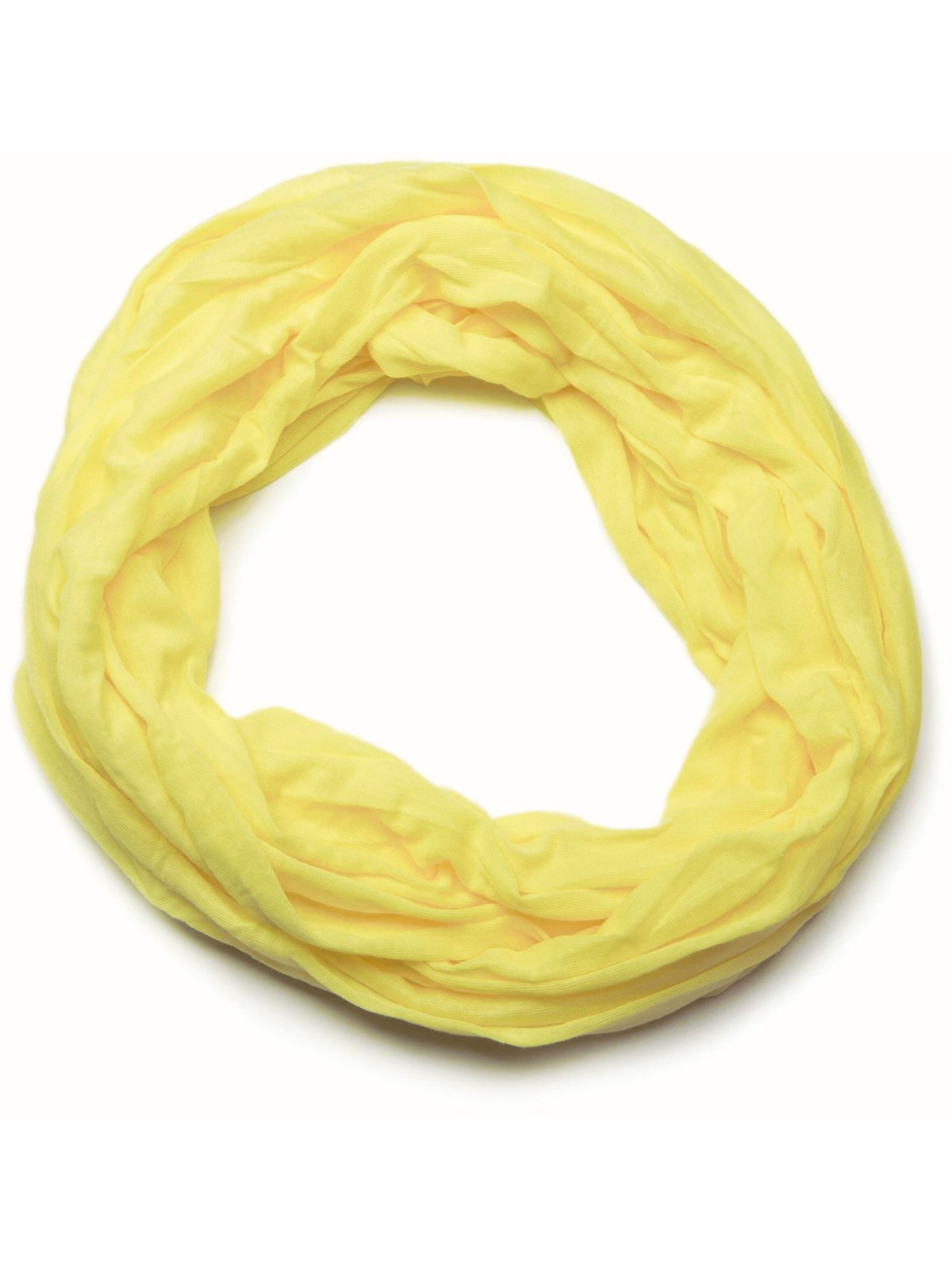 styleBREAKER Schlauchschal 'Jersey Loop in Crash Optik'‌‌‌‌ in Gelb: Vorderseite