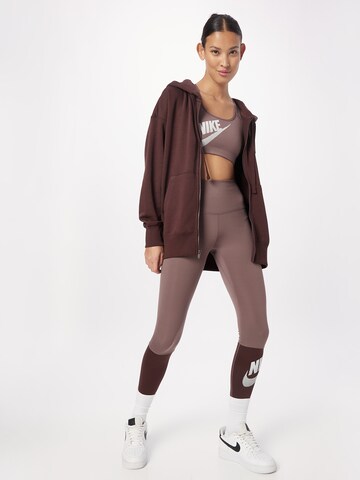 Nike Sportswear Zip-Up Hoodie in Brown