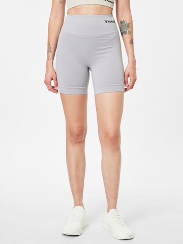 Skinny Pantalon de sport Hummel en gris : devant