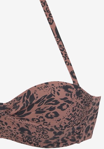 LASCANA Bandeau Bikinitop in Braun