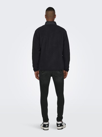 Only & Sons Fleece jas 'Just' in Zwart