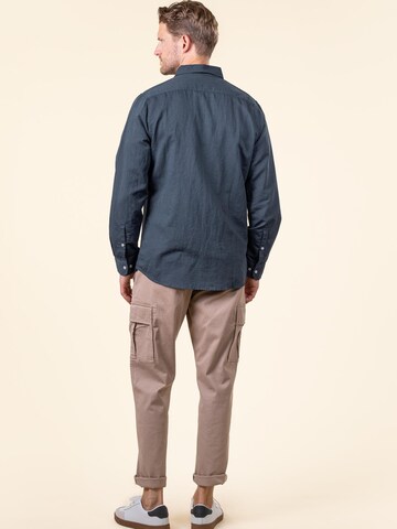 Living Crafts Comfort fit Button Up Shirt 'ROB' in Blue