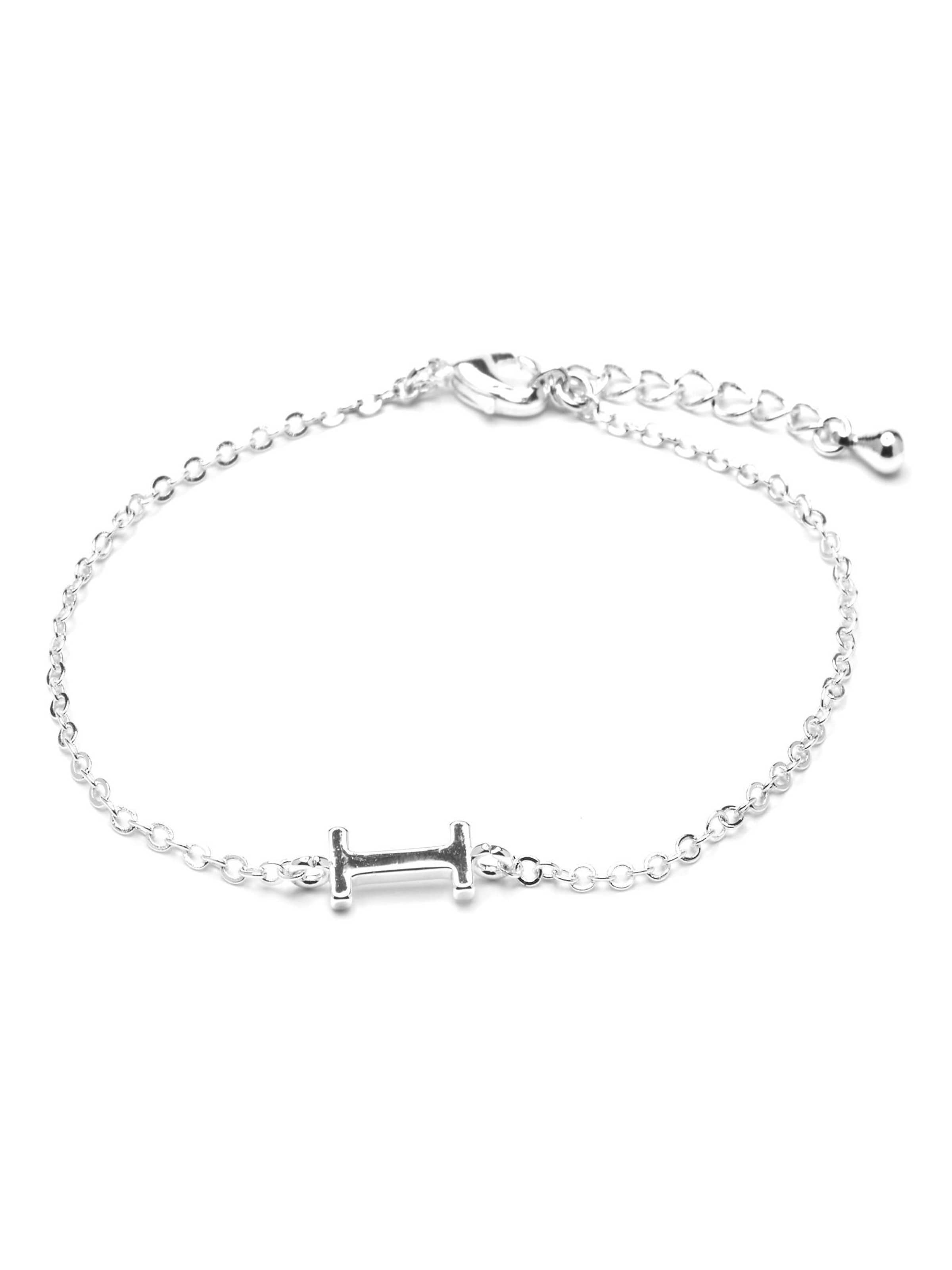 Luxenter - Pulseira 'Alphabet I' em prata: frente