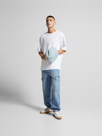 Bershka Loose fit Cargo jeans in Blue