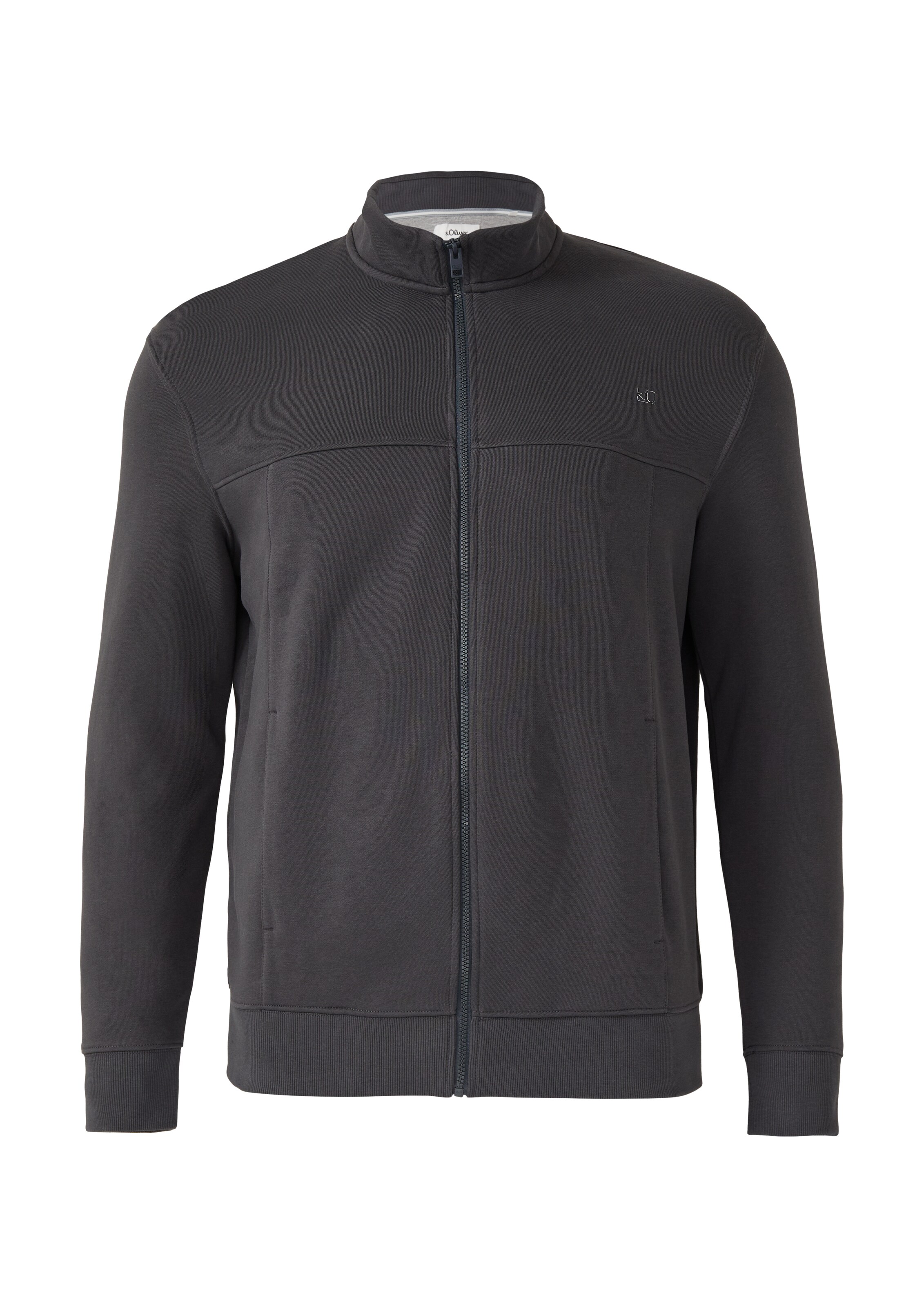 s.Oliver Men Big Sizes Sweatjacke in Grau: Vorderseite