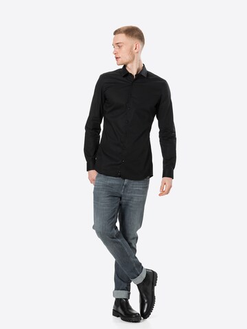 ETERNA Slim Fit Hemd in Schwarz