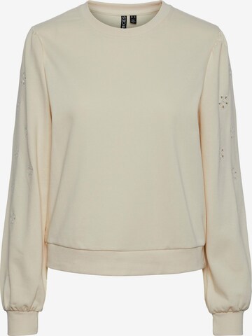 PIECES Sweatshirt 'BRUNDA' in Beige: front