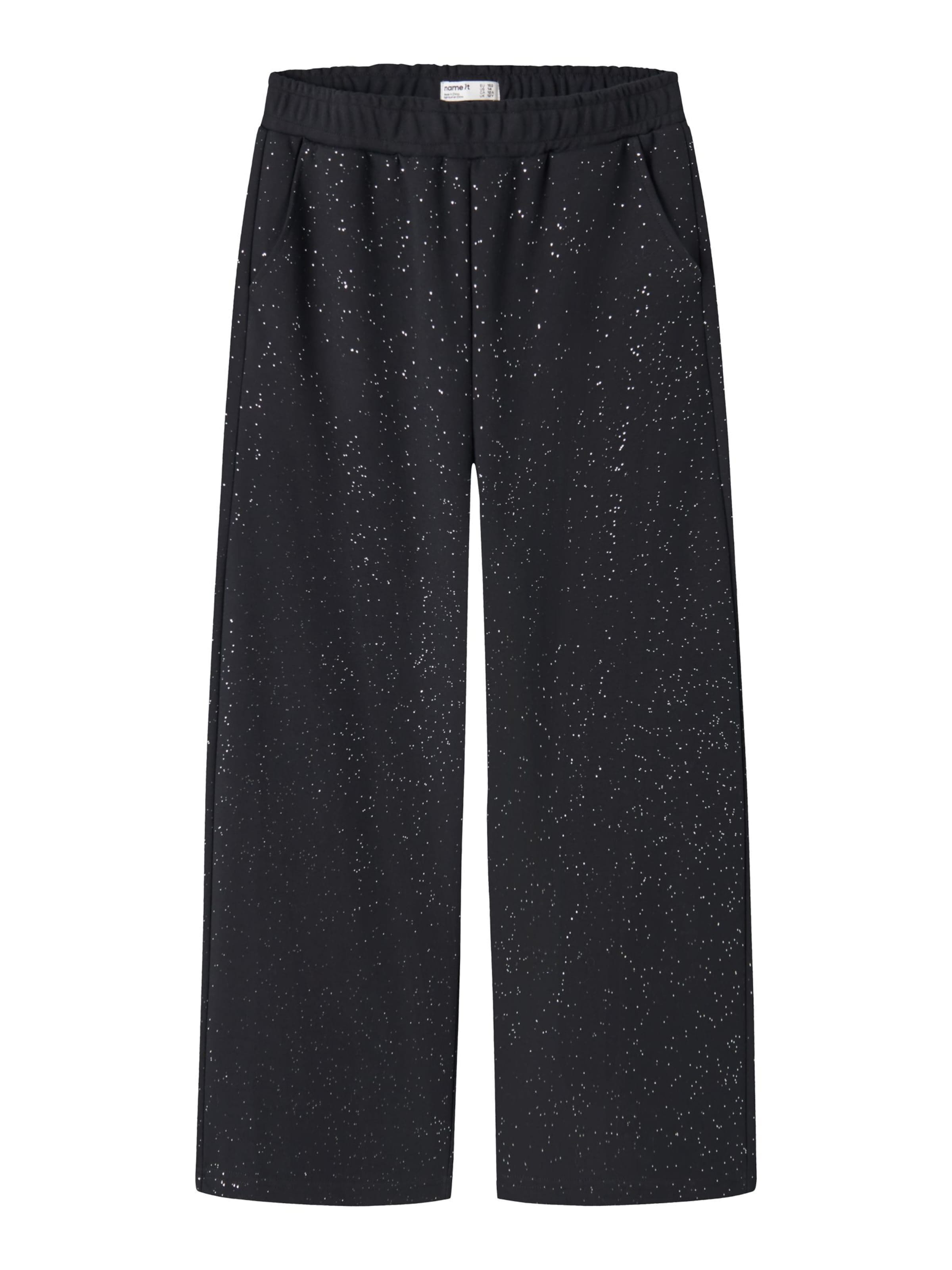 NAME IT - Pierna ancha Pantalón en negro: frente