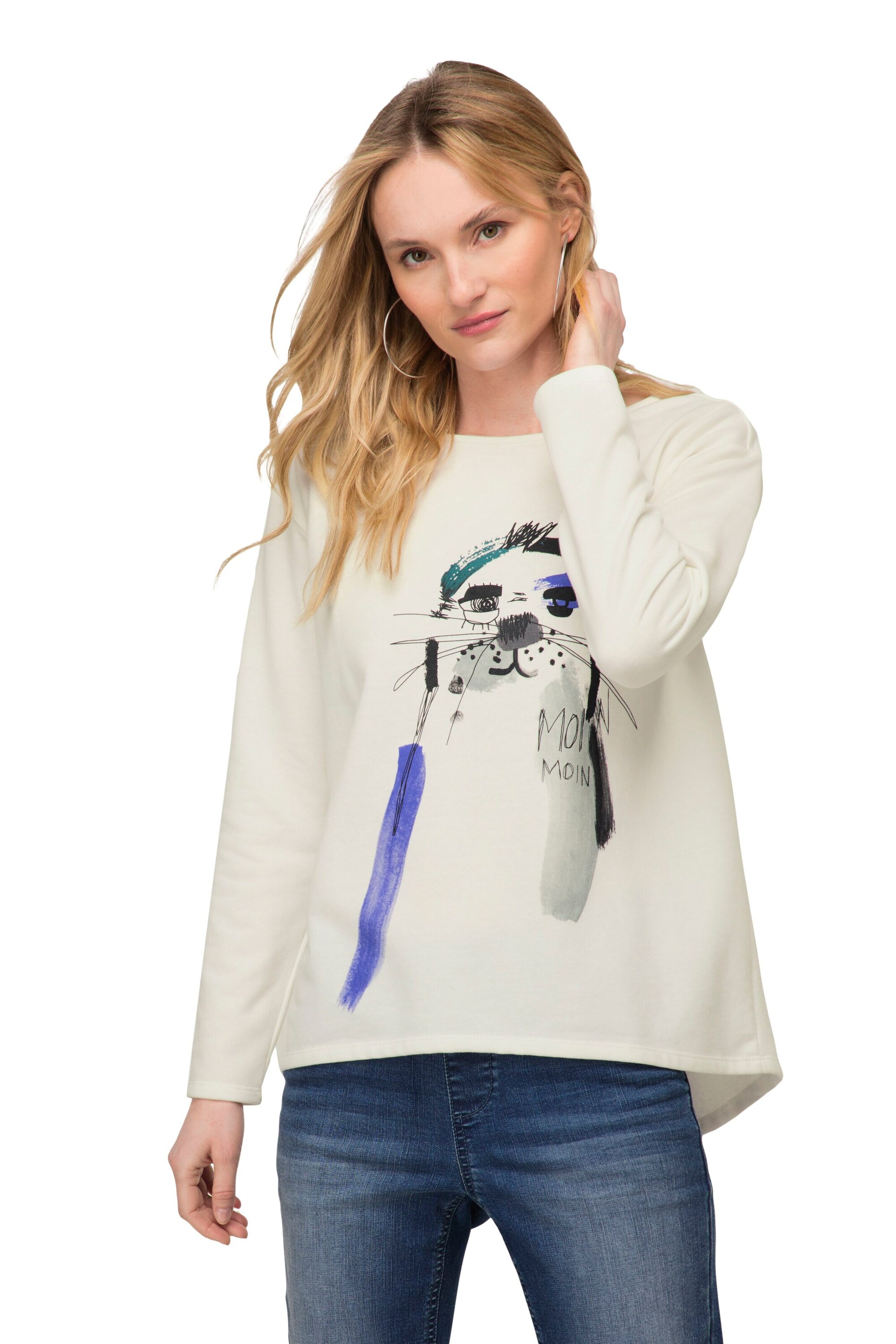 LAURASØN Sweatshirt in White: front