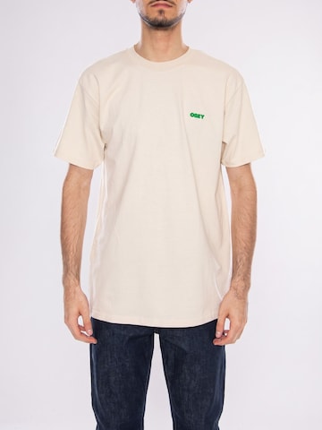 Maglietta 'Knowledge Is Power Tee Cream' di Obey in beige
