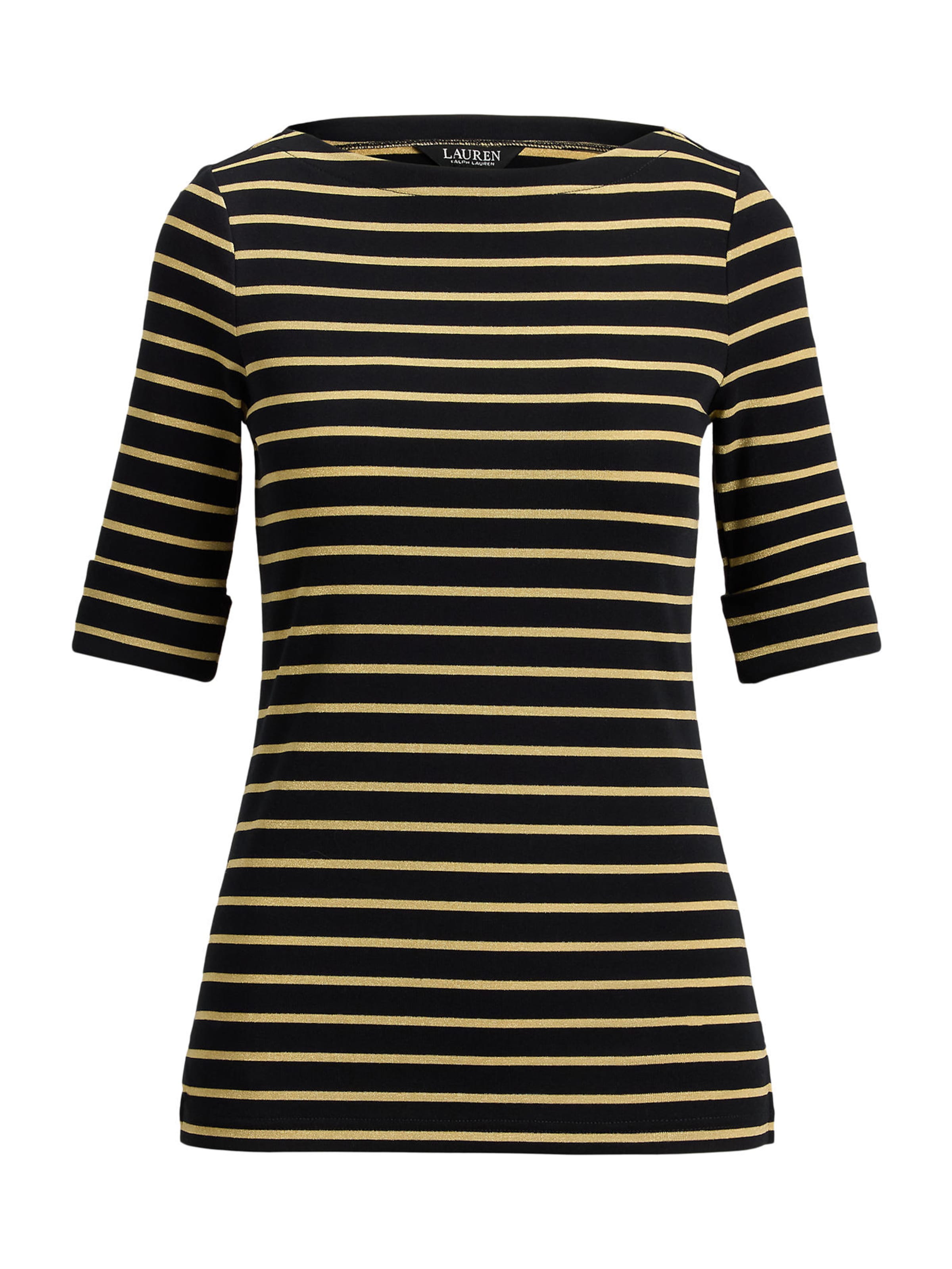 Lauren Ralph Lauren Μπλουζάκι 'JUDY' σε μαύρο: μπροστά