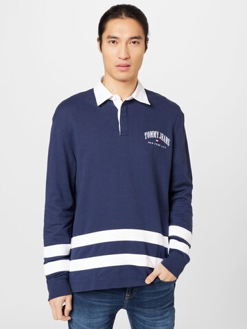 Tommy Jeans Poloshirt 'Varsity' in Blau: predná strana