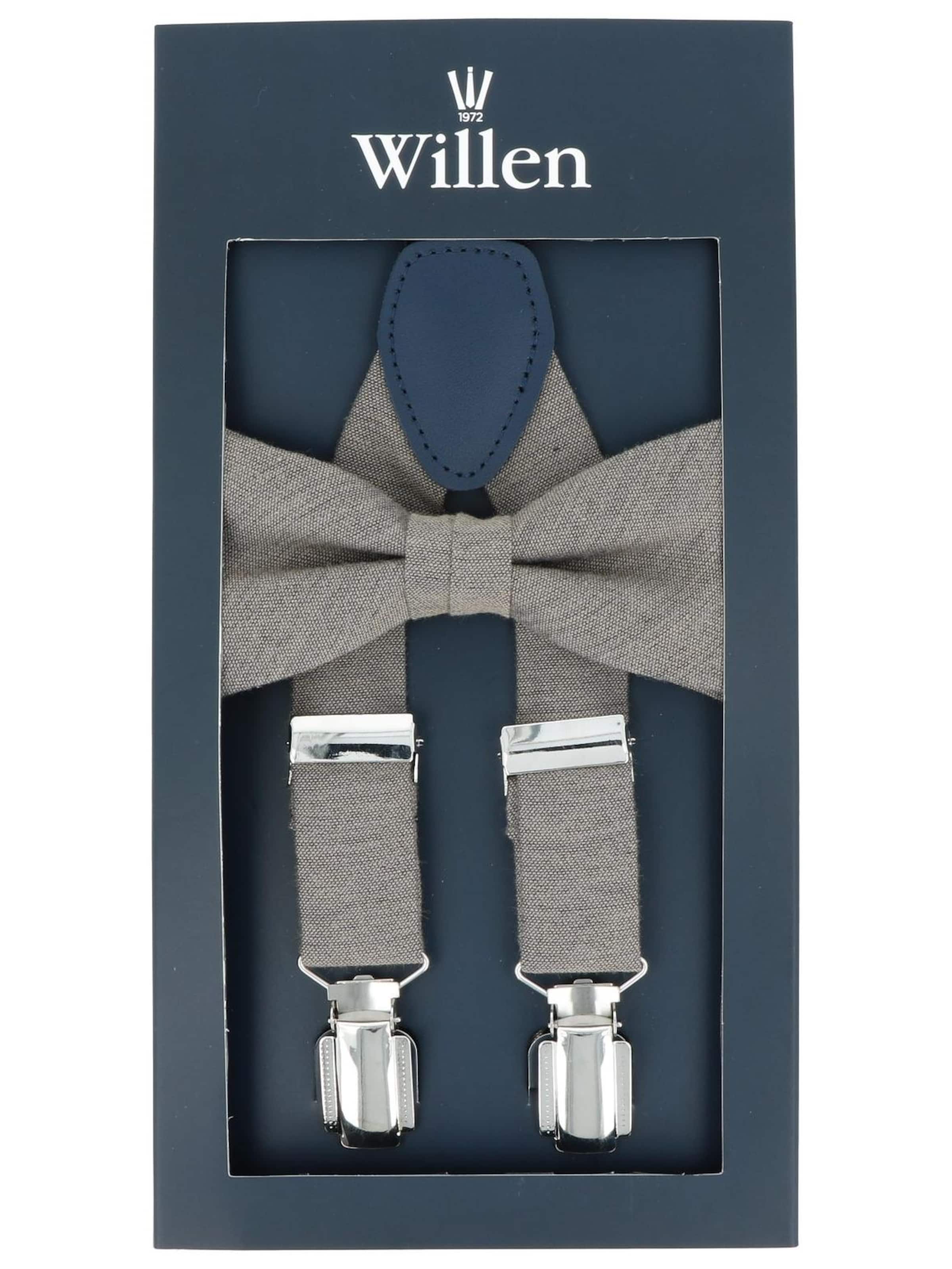 WILLEN Suspenders 'Uni Melange' in Beige: front
