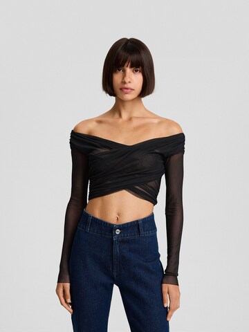 T-shirt Bershka en noir : devant