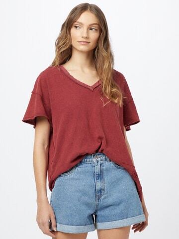 Free People Oversized shirt 'JONI' in Rood: voorkant