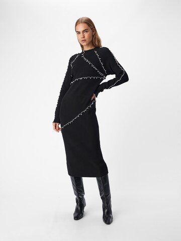 OBJECT Knitted dress 'OBJJanne' in Black: front