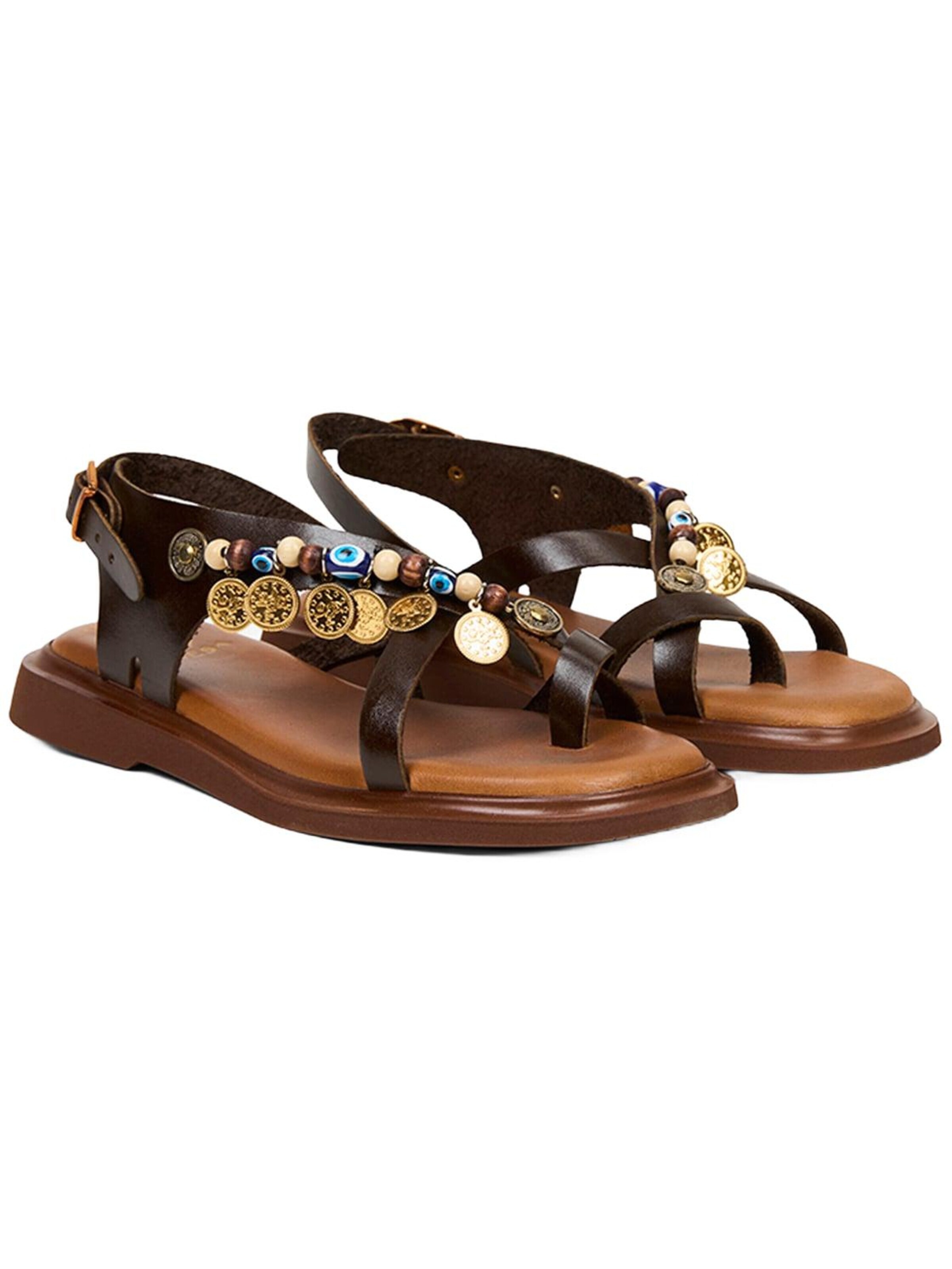 Desa Sandals 'Zehenstegsandalen' in Brown