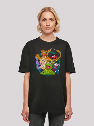 F4NT4STIC Oversized shirt 'Disney The Muppets Group Circle' in Zwart: voorkant