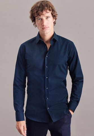 SEIDENSTICKER Slim fit Zakelijk overhemd ' X-Slim ' in Blauw: voorkant
