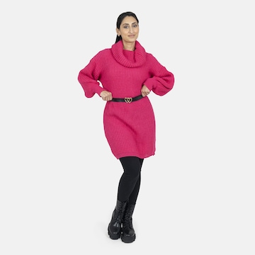 Elara Strikkjole i pink: forside