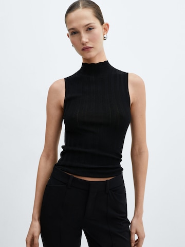 MANGO Knitted Top 'URANIO' in Black: front