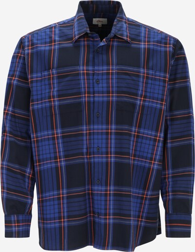 s.Oliver Men Big Sizes Button Up Shirt in Kitt / Blue / Dark blue / Light orange, Item view
