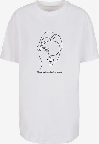 Merchcode Oversized Shirt 'WD - Woman Figure' in White: front