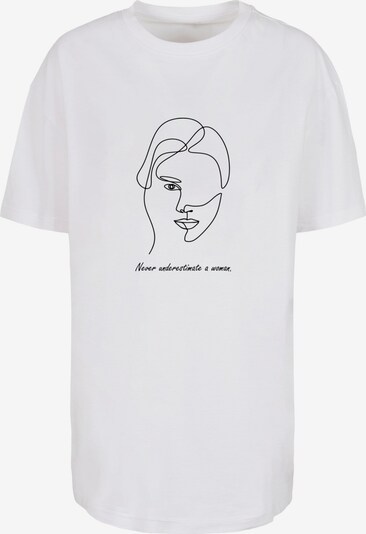 Merchcode T-shirt oversize 'WD - Woman Figure' en noir / blanc, Vue avec produit