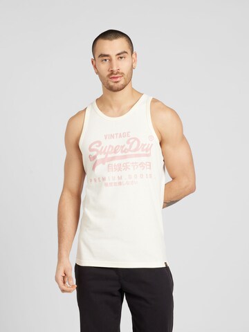 T-Shirt 'Heritage' Superdry en beige : devant