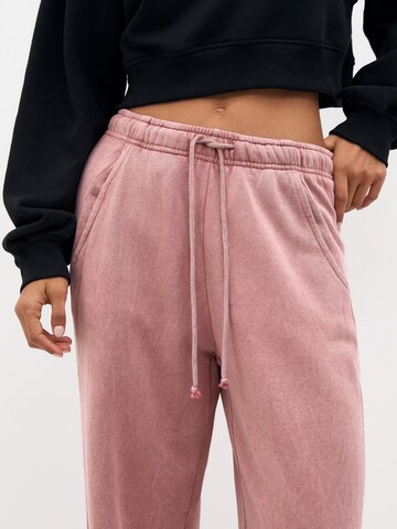 Pull&Bear Wide Leg Hose in Pink