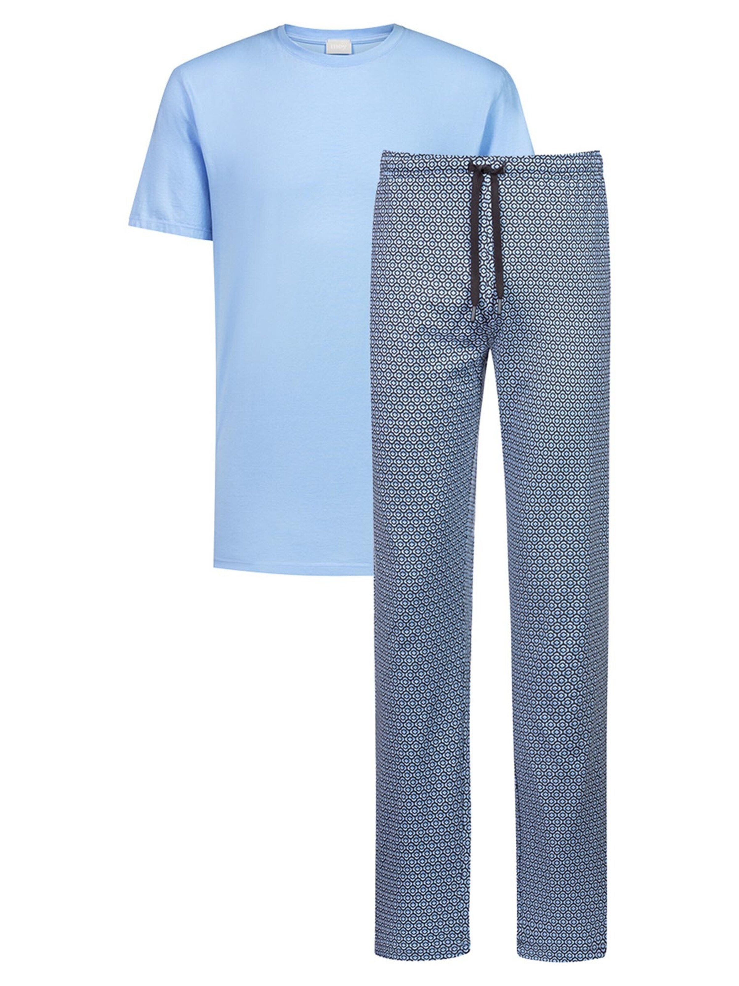 Mey Pyjama kurz 'Round Geo'‌‌‌‌‌‌‌‌‌ in Blau: Vorderseite