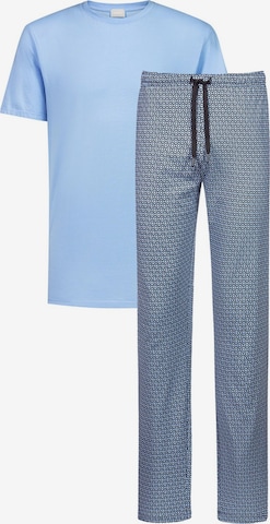 Mey Pyjama kurz 'Round Geo' in Blau: Vorderseite