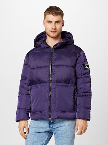 Calvin Klein Jeans Zimní bunda – fialová: přední strana