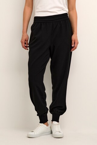 Cream Tapered Pants 'Charlott' in Black: front