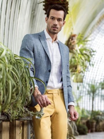 OZETA Regular fit Business Blazer 'Elegant' in Blue: front