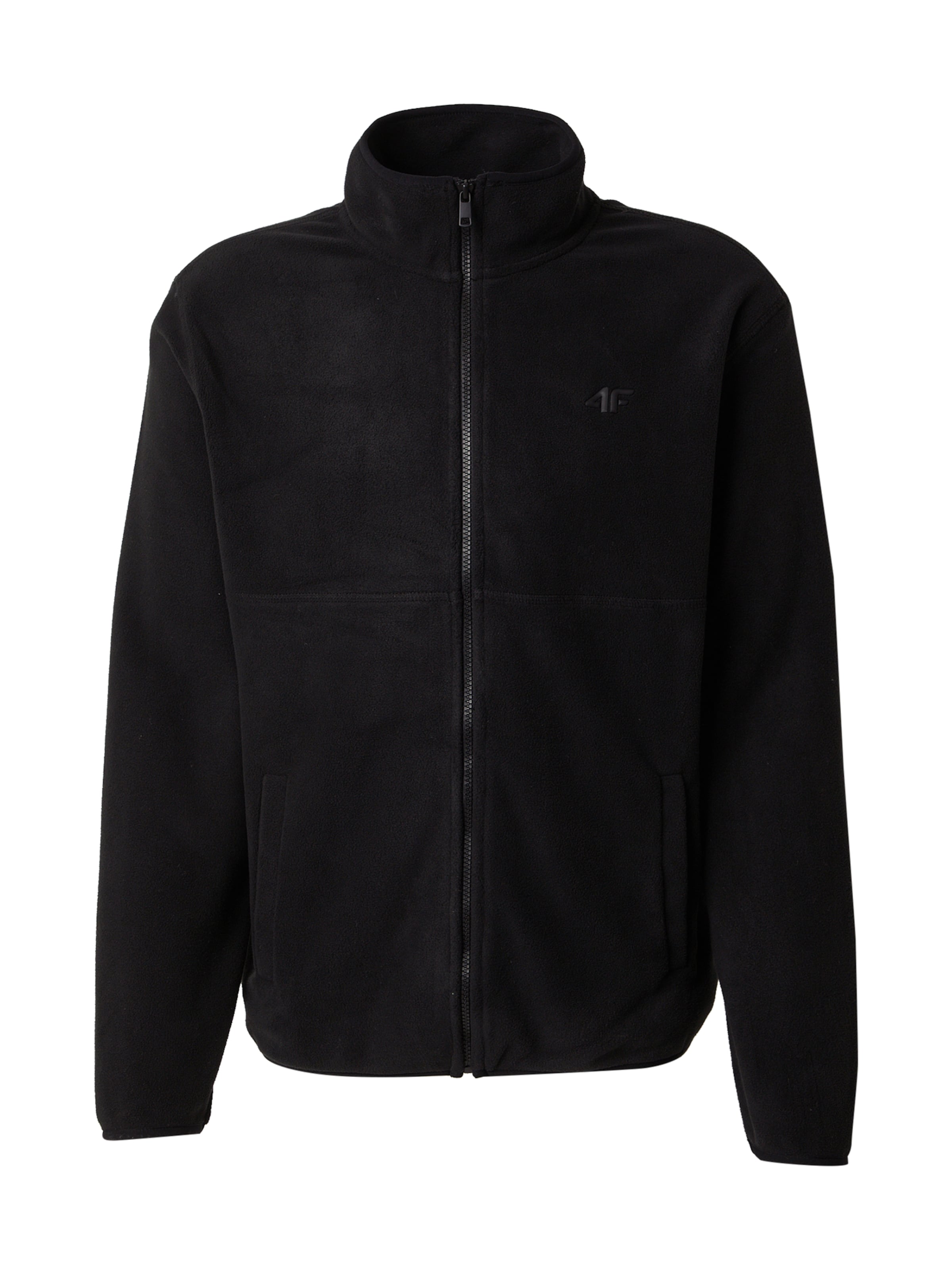 4F Funktionsfleecejacka i svart: framsida