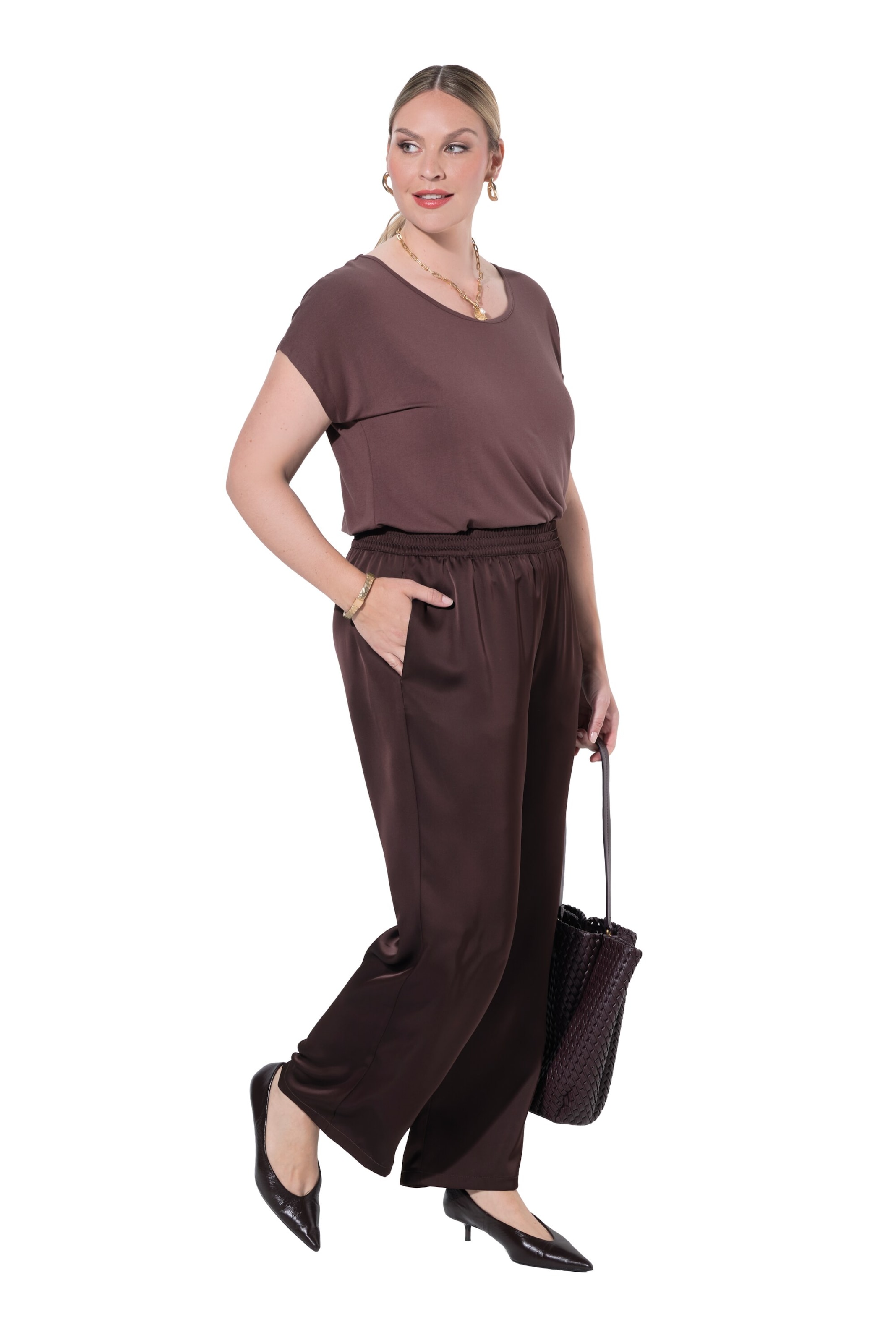 MIAMODA Wide leg Trousers in Brown
