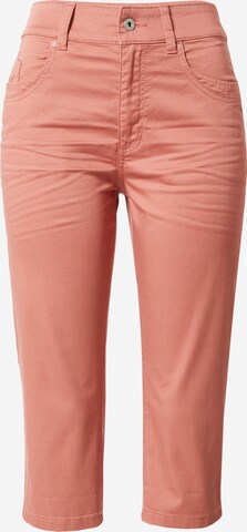 QS Slimfit Broek in Oranje: voorkant