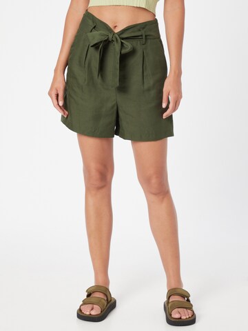 NAF NAF Loose fit Pleat-Front Pants 'MATHILDA' in Green: front