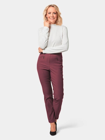 Coupe slim Pantalon 'Louisa' Goldner en rouge