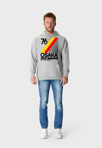Oldskull Kapuzensweatshirt 'Retro Japan City' in Grau