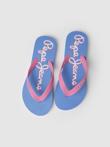 Pepe Jeans T-Bar Sandals 'BAY BEACH' in Blue