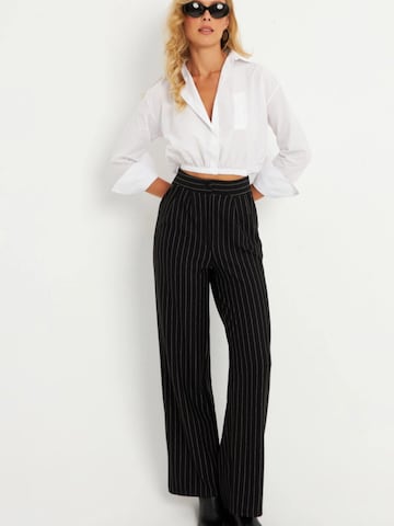 Cool & Sexy Wide Leg Bukser med lægfolder i sort